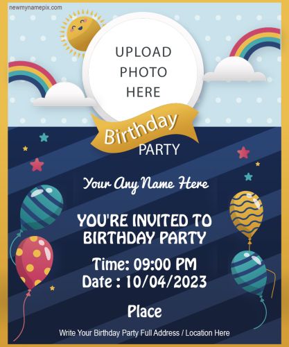 Birthday Party Invite Your Relative or Friends Name