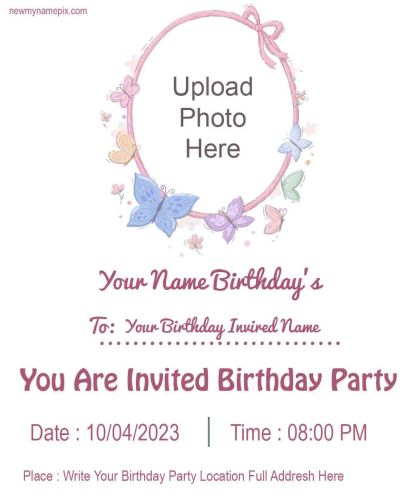 Happy Birthday Invitation Card Maker Online Create Free