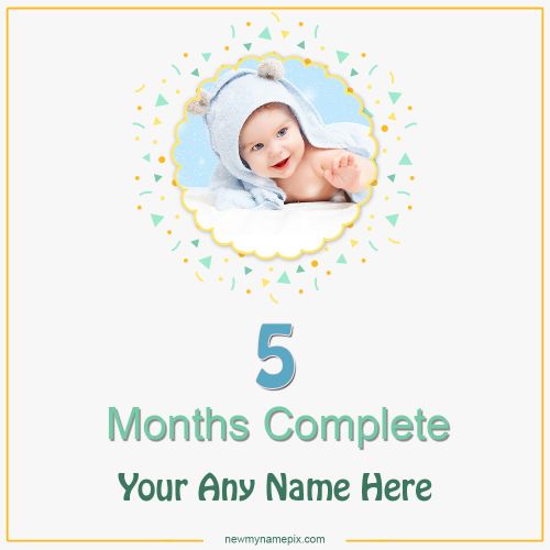 WhatsApp Status Happy 5 Months Complete Baby Photo Frame