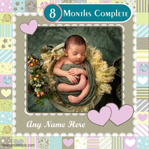 Baby 8 Months Celebration Design Template Edit Customized Photo