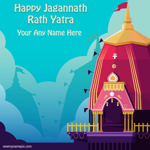 Latest Jagannath Rath Yatra Free Name Wishes Card Making