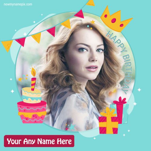 Birthday Frame Wishes Photo And Name Create Card Download Free
