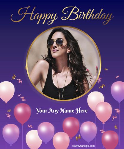 Balloons Birthday Decoration Photo Frame Wishes Online Free Customized Name