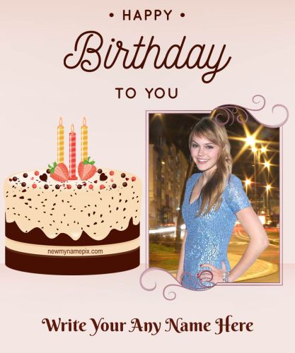 Photo Birthday Cake Wishes Create Custom Name Write Pictures Online