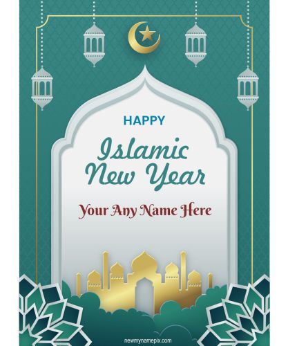 Generate Name On Islamic New Year Wishes Images Editing Online