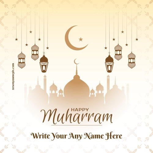Happy Muharram Greeting Card With Name Wishes Images