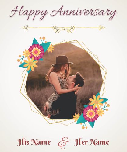 Free Edit Anniversary Name With Photo Wishes Cards Maker