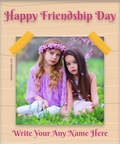 Friendship Day Design Frame Edit Online Name Wishes