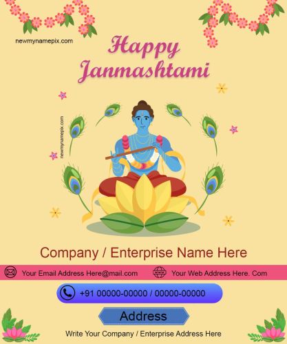 Happy Janmashtami Corporate Wishes Images Edit Free Card 2023