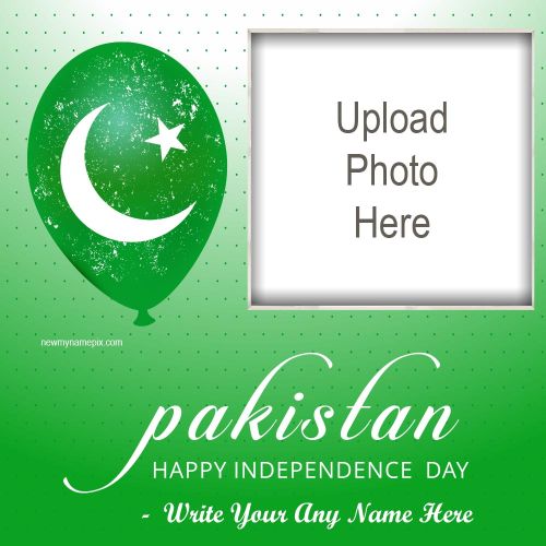 Add / Generate Customized Name And Photo 14th August Pakistan Flag