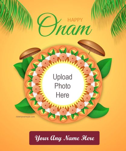 Upload Photo Happy Onam Wishes Card Maker Options