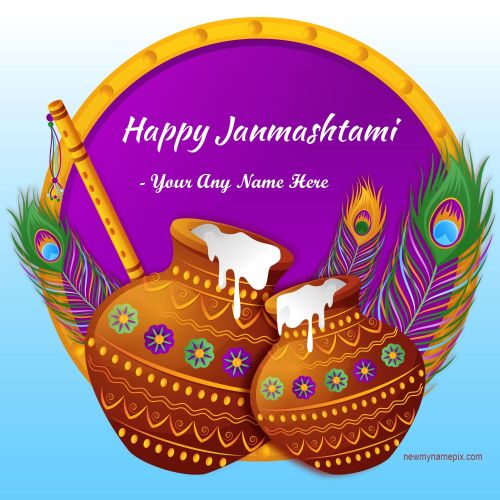 WhatsApp Status Happy Shri Krishna Janmashtami Wishes Images With Name