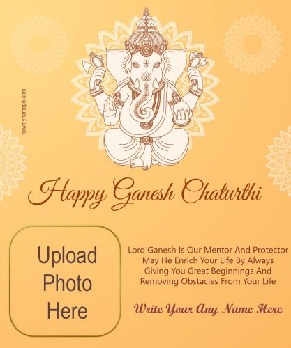 Ganesh Chaturthi Wishes Photo Frame 2023 Free Edit Name