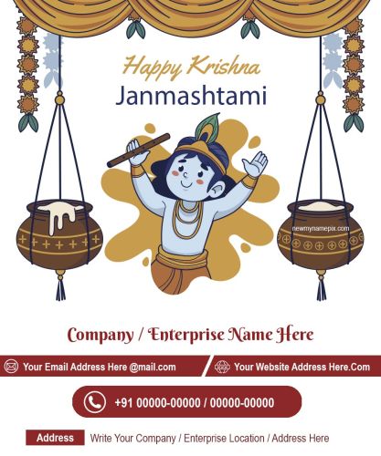 Free Greeting Card Happy Janmashtami Wishes Your Enterprise Name Images