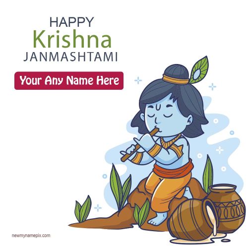 Create Bal Krishna Janmashtami Wishes Images With Name