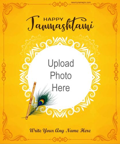 Edit Name With Photo Add Janmashtami Wishes Card Create