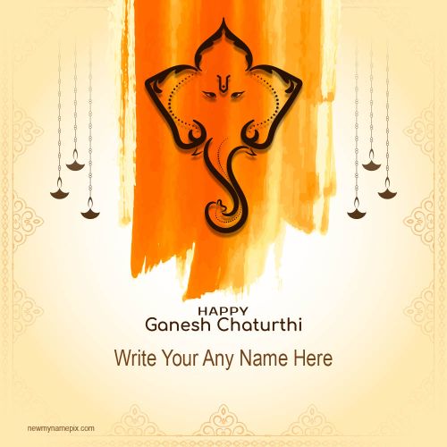 Online Editing Name On Happy Ganesh Chaturthi 2023 Wishes WhatsApp Status