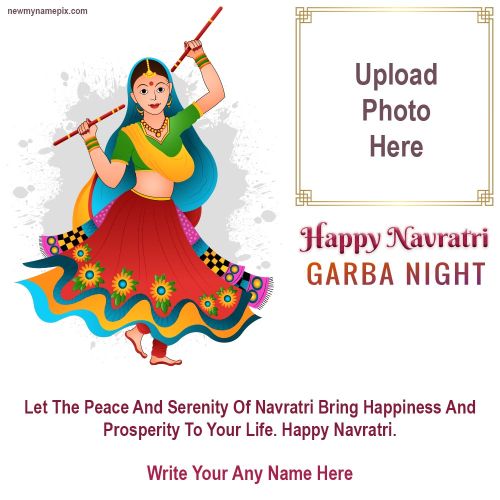 Navratri Garba Wishes Photo Add / Upload Card Create Free