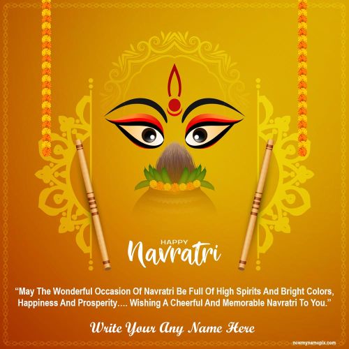 2023 Happy Navratri Greeting With Name Pictures Free