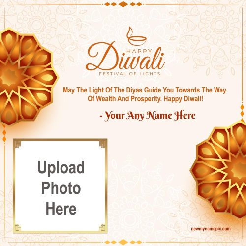 Diwali Greeting Name And Photo Wishes Frame 2023 Free Customized
