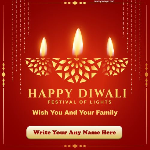 Shubh Diwali Celebration Photo Editable Custom Name