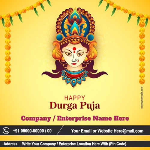 Durga Puja Wishes Custom Create Corporate Card Free 2023