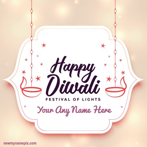 Personalized Name Text Write Diwali Wishes Card Editing