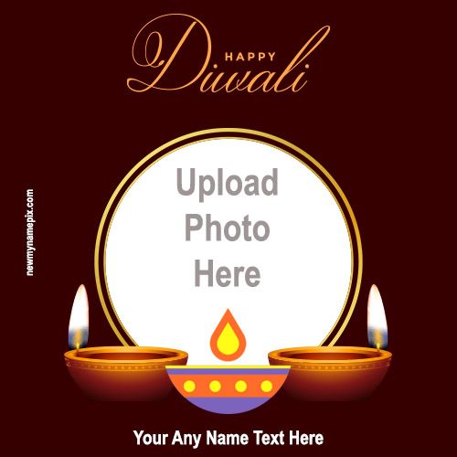 Diwali Celebrate Your Name And Photo Wishes Cards