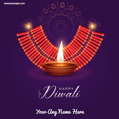 Write Name On 2023 Diwali Wishes Crackers Pictures