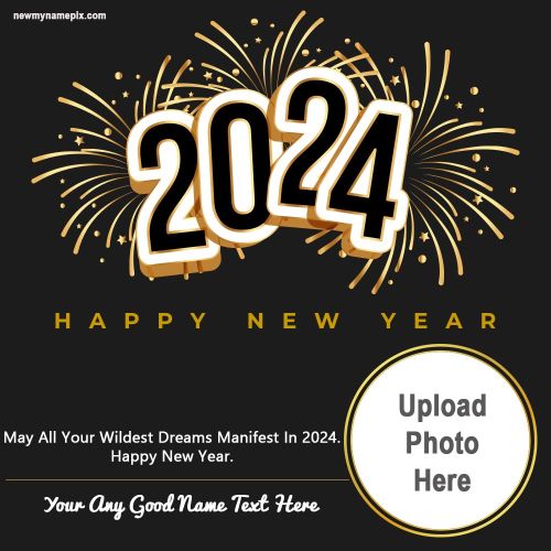 2024 Happy New Year Eve Wishes Custom Name And Photo Frame Download