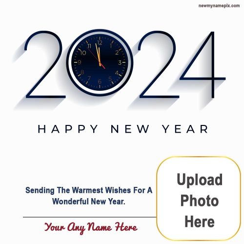 2024 Happy New Year Photo With Name Wishes Greeting Card Online Create