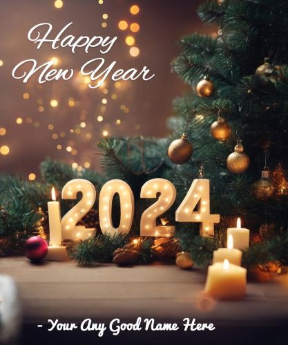 Beautiful 2024 Happy New Year Wishes With Name Create Card Maker