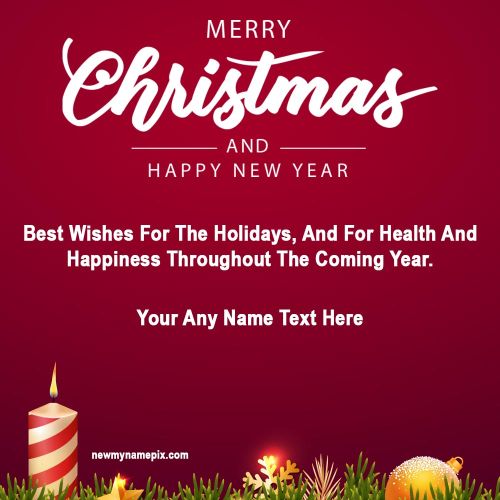 Custom Name Text Edit Merry Christmas Wishes 2024 Greeting Card Create