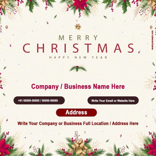 Merry Christmas 2024 New Year Wishes Corporate Card Edit Free