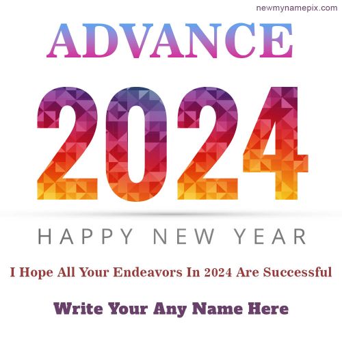 Happy New Year 2024 Greeting Card Advance Wishes With Name Images