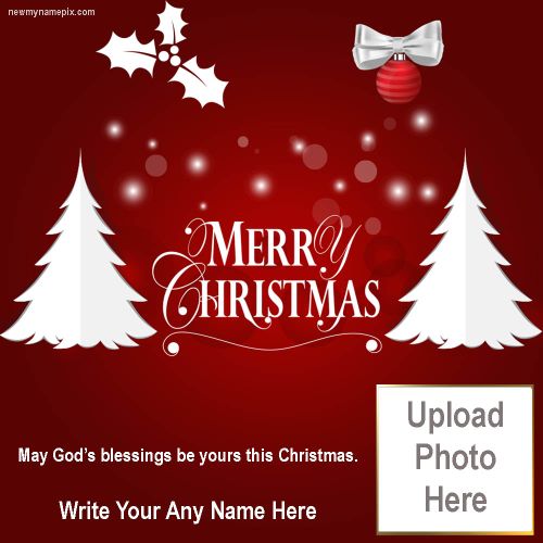 Merry Christmas Photo With Name Wishes 2024 Frame Create