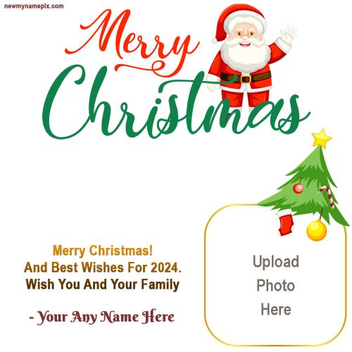 Name And Photo Add Christmas Best Wishes Santa Claus Frame Create