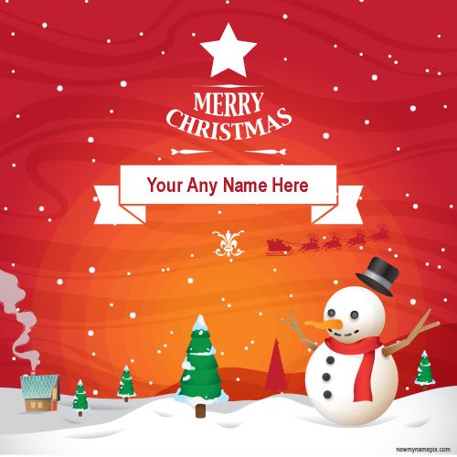 Snowman Merry Christmas 2024 Best Wishes Images Edit Your Name