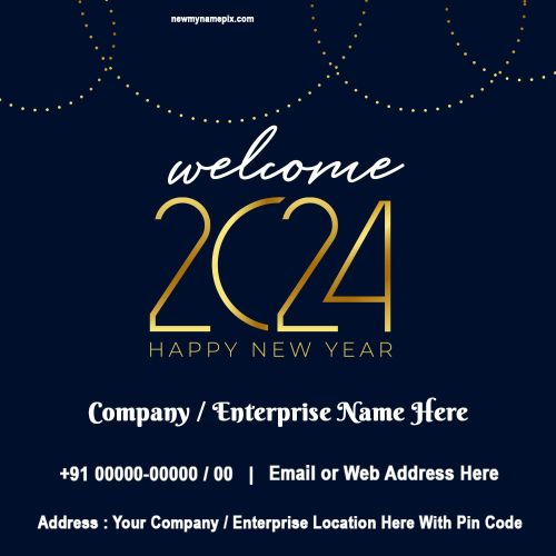 Custom Create Happy New Year 2024 Readymade Card Corporate Wishes