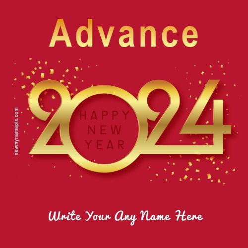 Happy New Year Celebrate Advance Wishes Custom Photo With Name Card