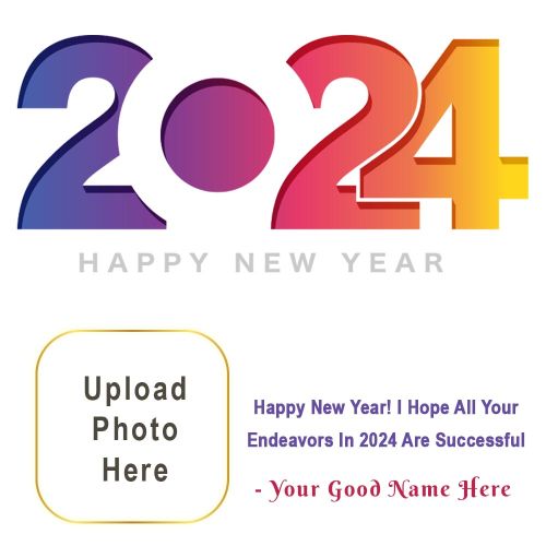 Personalized Name And Photo Printable Unique New Year 2024 Frame Create