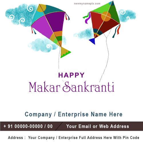 Corporate Wishes Makar Sankranti Festival Card Edit Online Create