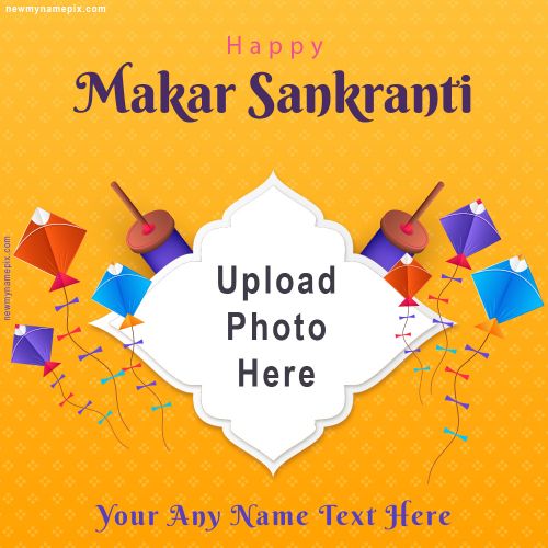 Edit Photo Upload Card Makar Sankranti 2024 Wishes Frame
