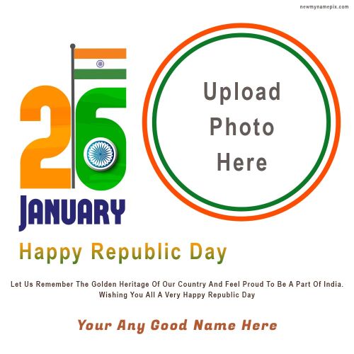 Custom Create Happy Republic Day Photo Frame 2024 Card