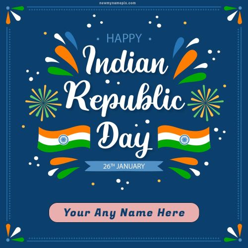 Edit Customized Text Writing Republic Day 2024 Images Create Free