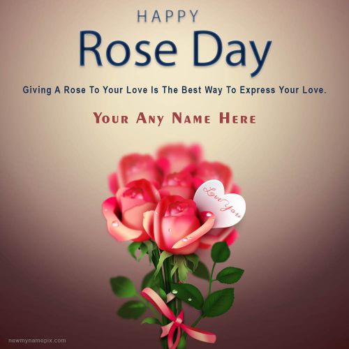 2024 Edit Name Write Happy Rose Day Greetings Images Download Free