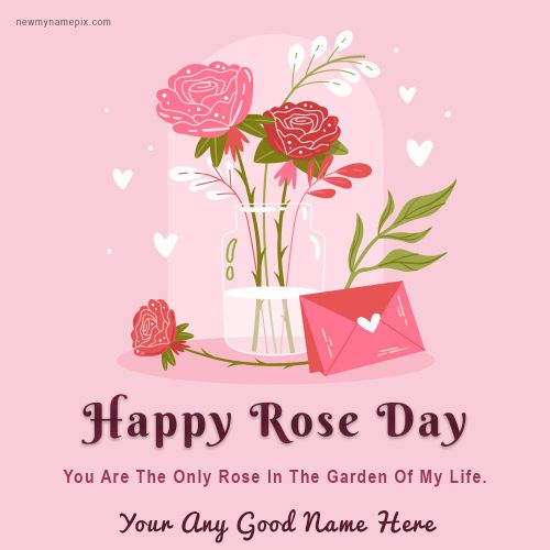 Rose Day Greetings 2024 Best Image Edit Your Name Card