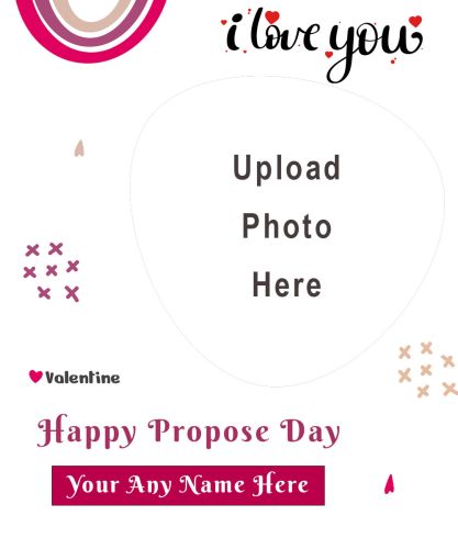 Propose Day With Name & Photo Card 2024 Free Create Frame