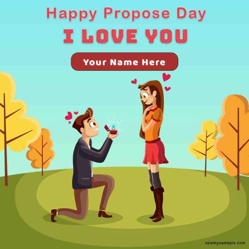 Propose Day Wishes With Name Edit Card 2024 Free Download