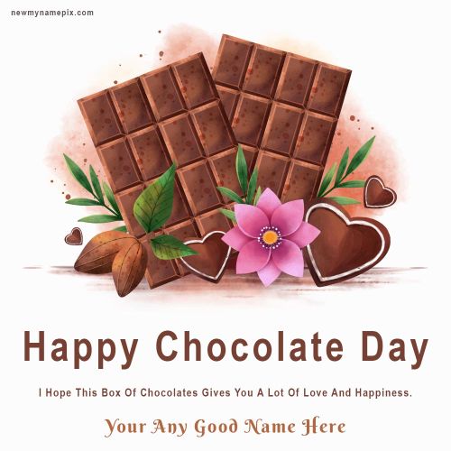 Chocolate Day Greetings With Name Edit Card Free